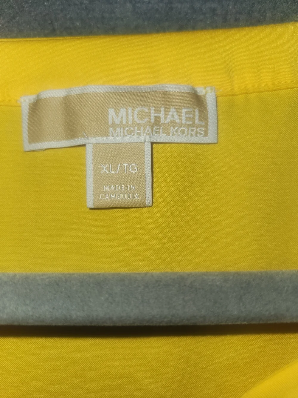 Bright Yellow Button-Front Draped Blouse